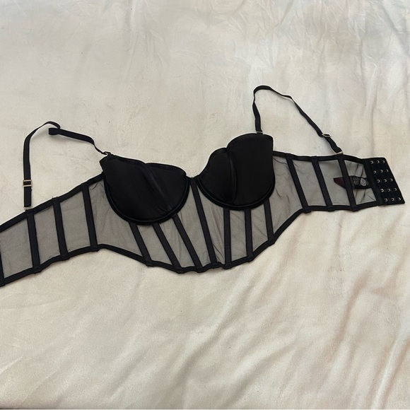 New! Bluebella Donna Black Mesh Bustier corset boning 1855 - Picture 6 of 10